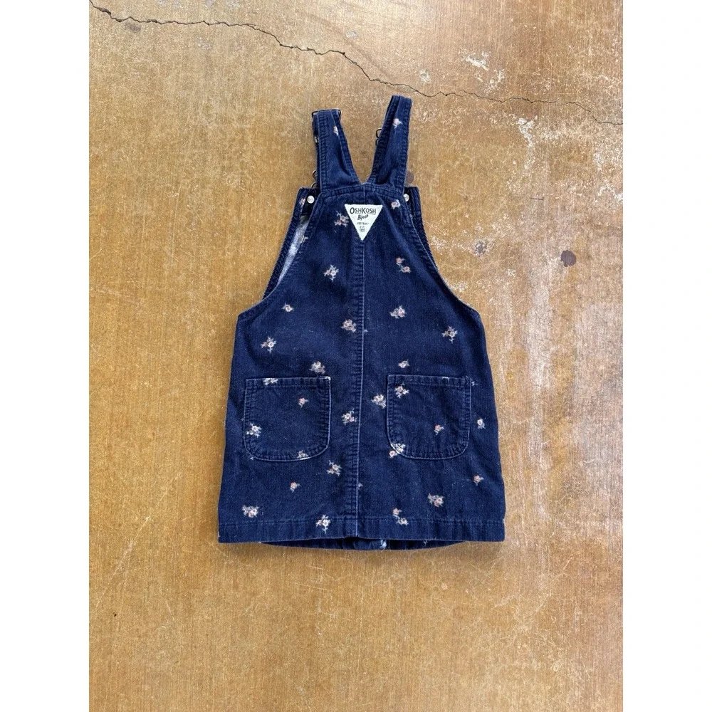 Oshkosh Shortall Jumpers Overalls Corduroy Skirt Floral Vestbak B'gosh Girl (4T)